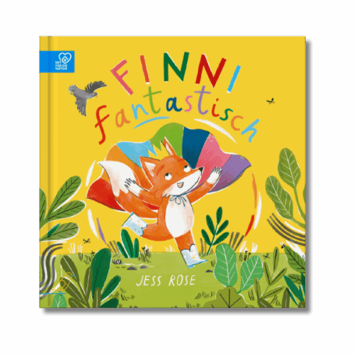 Buch-Cover: Fuchs mit Regenbogenumhang,"Finni Fantastisch"