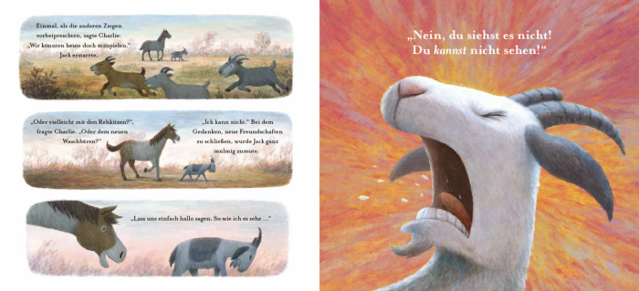 Innenseite aus dem Buch "Hier lang, Charlie": Charlie und Jack streiten